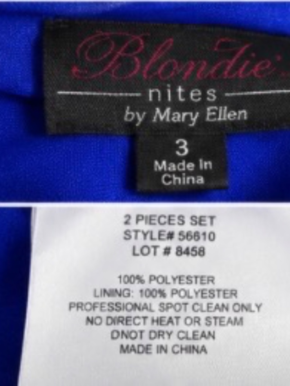 Blondie Nites by Mary Ellen Royal Blue Two-Piece Formal Dress | Size 3 - Picture 7 of 7
